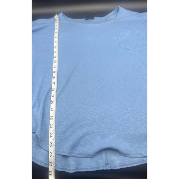 Life Is Good Women’s Blue Ribbed Crewneck Long Sleeve Knit Pocket Shirt Top XL - Picture 8 of 8